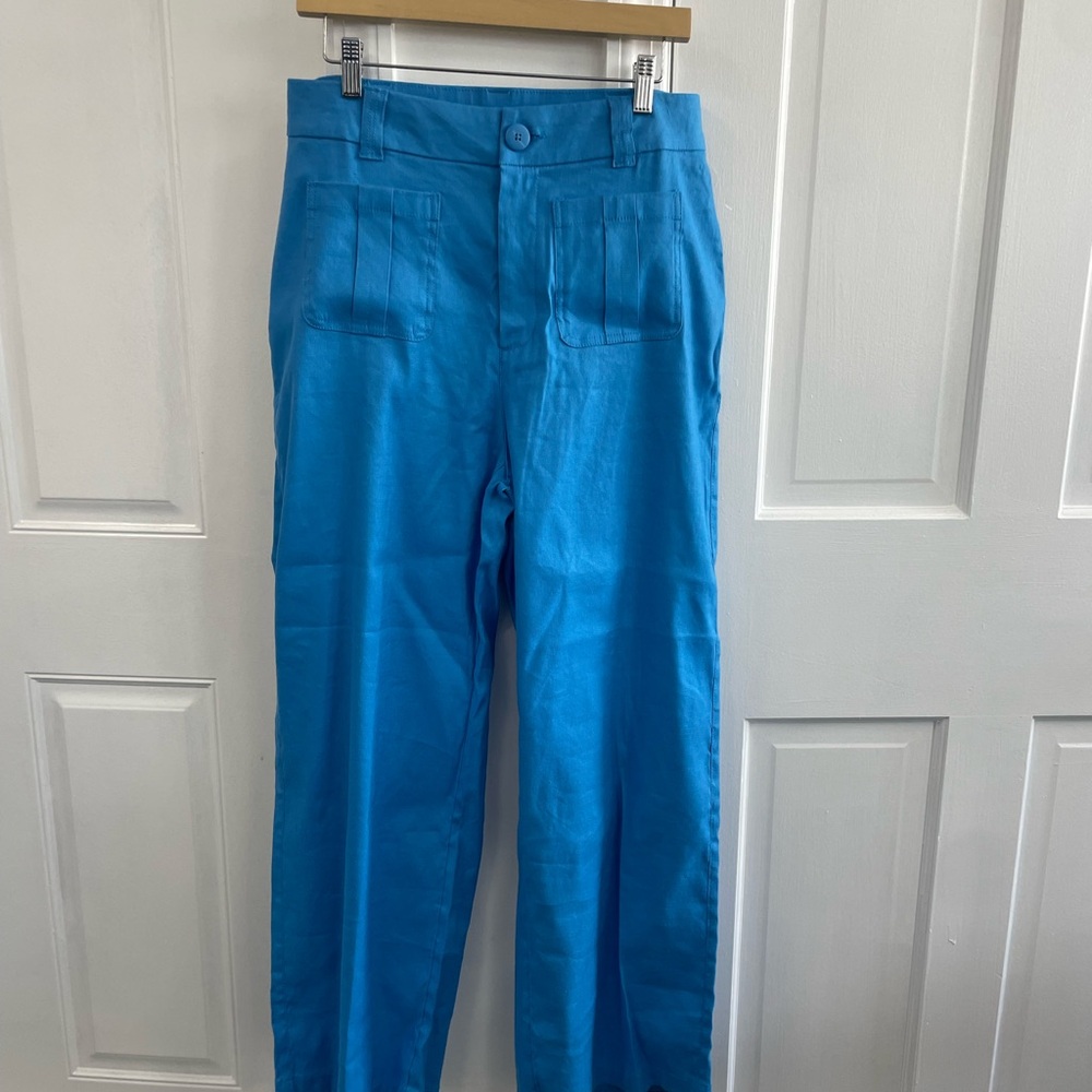 Nicole Miller Blue Straight Leg Pants